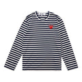 COMME des GARCONS PLAY SS25 Metalstone Stripe T-Shirt 'Navy White' AX-T806-051-1