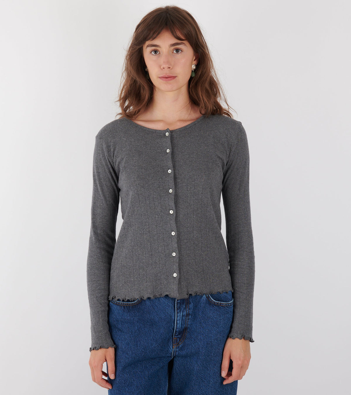 Edie Cardigan Dark Grey Melange