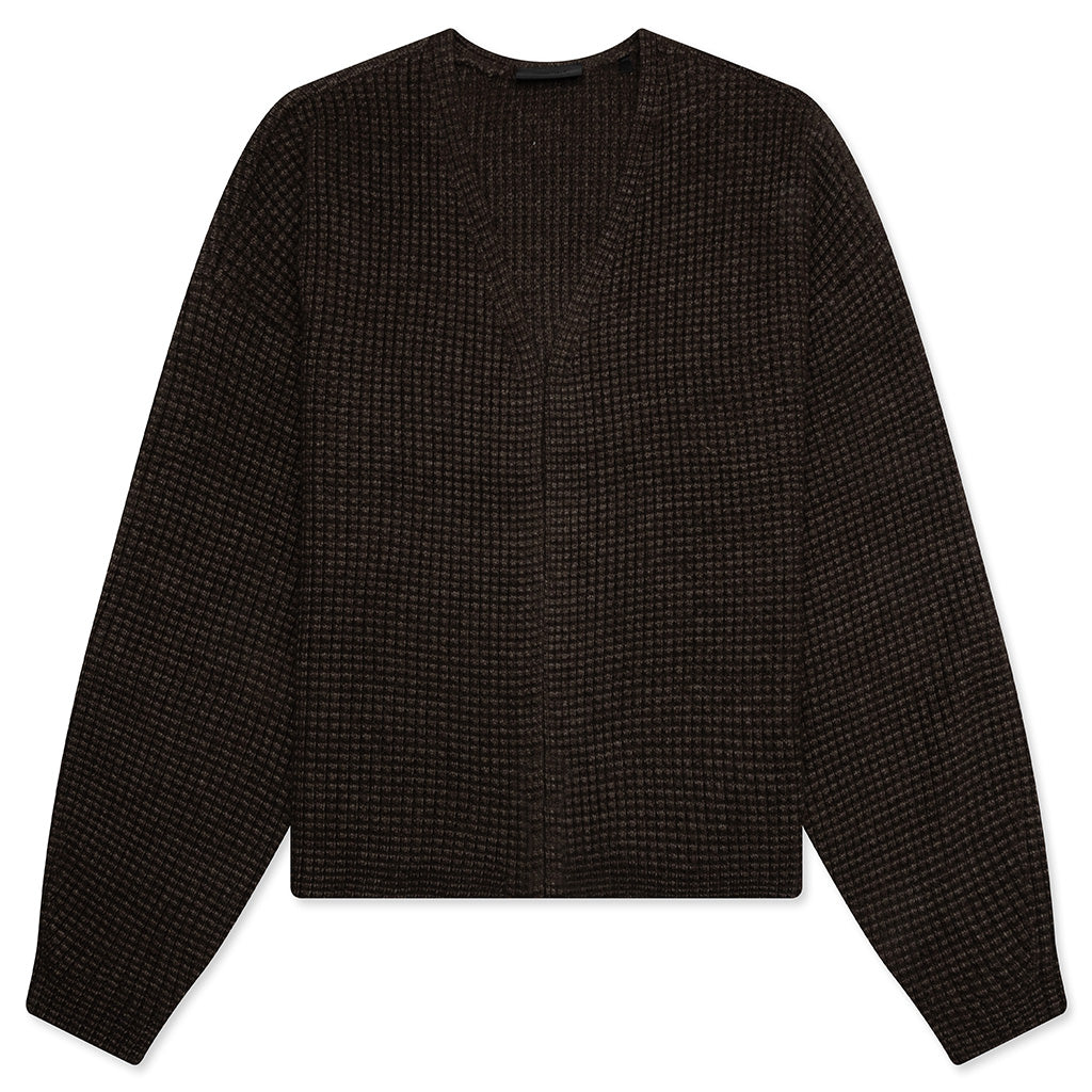 Heavy Waffle Cardigan - Brown