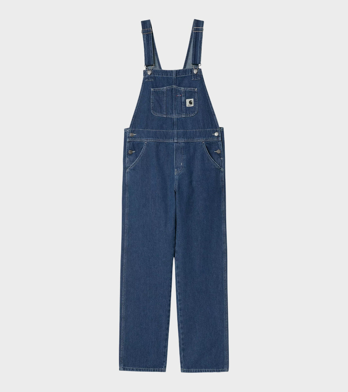 W Bib Overall Straight Blue Stone Washed
