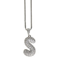 BUBBLE LETTER INITIAL NECKLACE SILVER