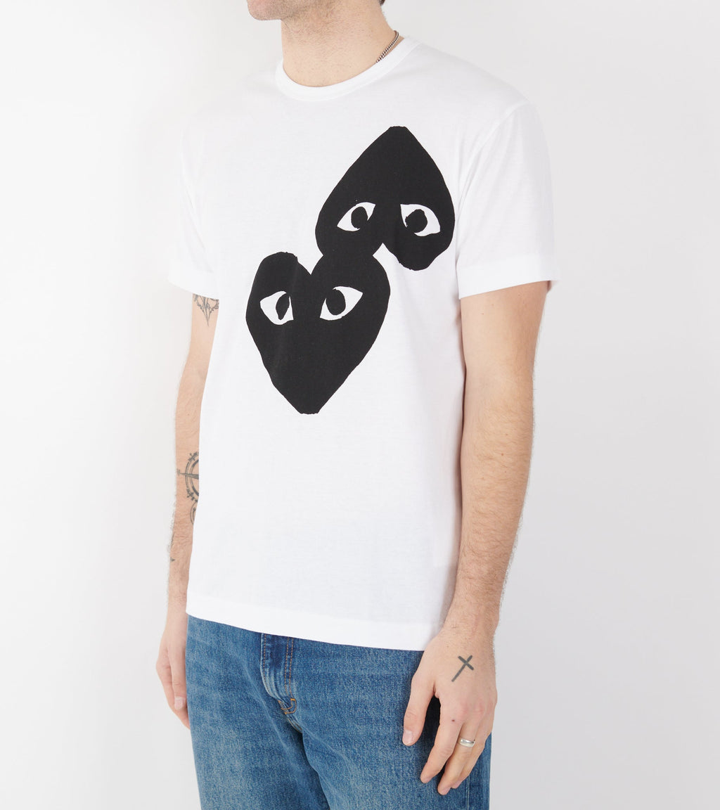 U Two Big Black Hearts T-shirt White