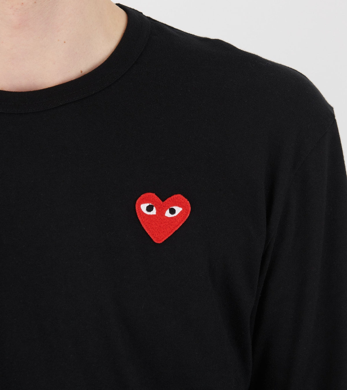 U Red Heart LS T-Shirt Black