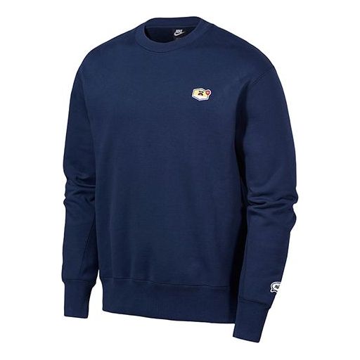 Nike Sportswear logo Casual Sports Round Neck Pullover Blue CU4264-410