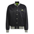 Men's adidas Stripe Sports Baseball Jacket Black HB5439