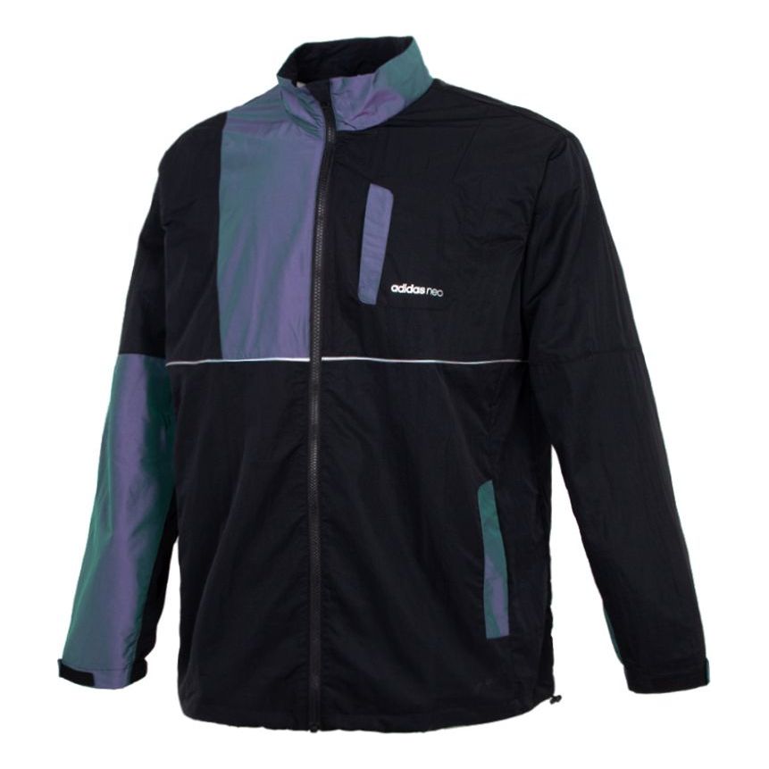 adidas neo Cargo Splicing Sports Jacket Black HE7948
