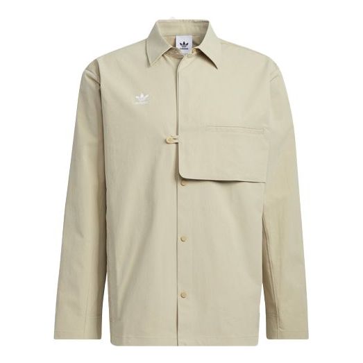 Men's adidas originals Cny Limited Button Sports Long Sleeves Prairie Brown Shirt HD0348