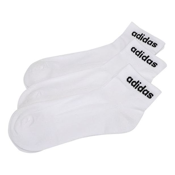 adidas Hc Ankle 3pp Logo Athleisure Casual Sports Socks 3 Pairs White GE1381