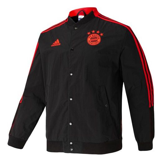 adidas Fcb Cny Bomber Series Soccer/Football Sports Printing aviator Jacket Black GU6961