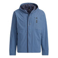 Men's adidas Wj Wv Jkt Martial Arts Series Logo Hooded Fleece Lined Sports Jacket Sky Blue HE5118