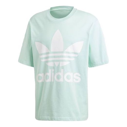 adidas originals Large Logo Printing Round Neck Short Sleeve Mint Green DH5839