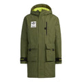 Men's adidas originals 2 In 1 Solid Color Long Hooded With Down Feather Dark Olive Green Jacket H58061