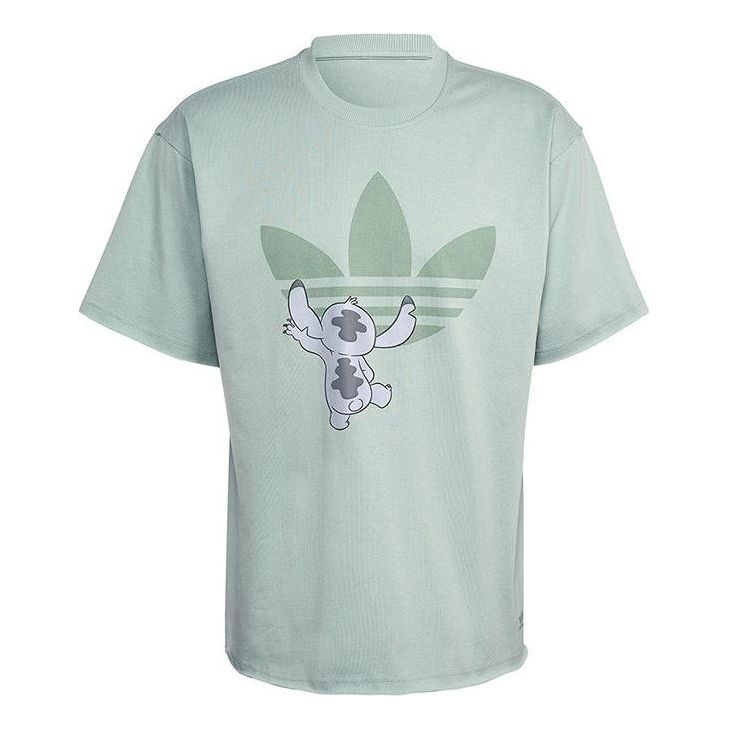 adidas originals x Disney Crossover Cartoon Pattern Printing Short Sleeve Couple Style light green HT3951