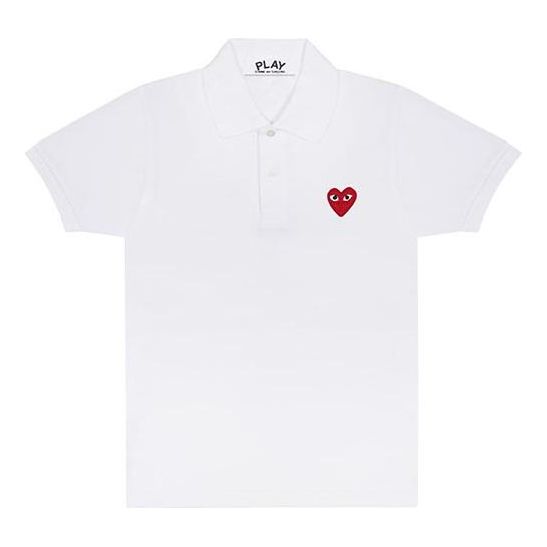 COMME des GARCONS PLAY Polo Red Emblem 'White' AZ-T006-051-5
