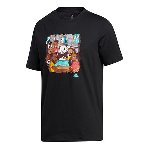 adidas Cartoon Printing Short Sleeve Black GN2702