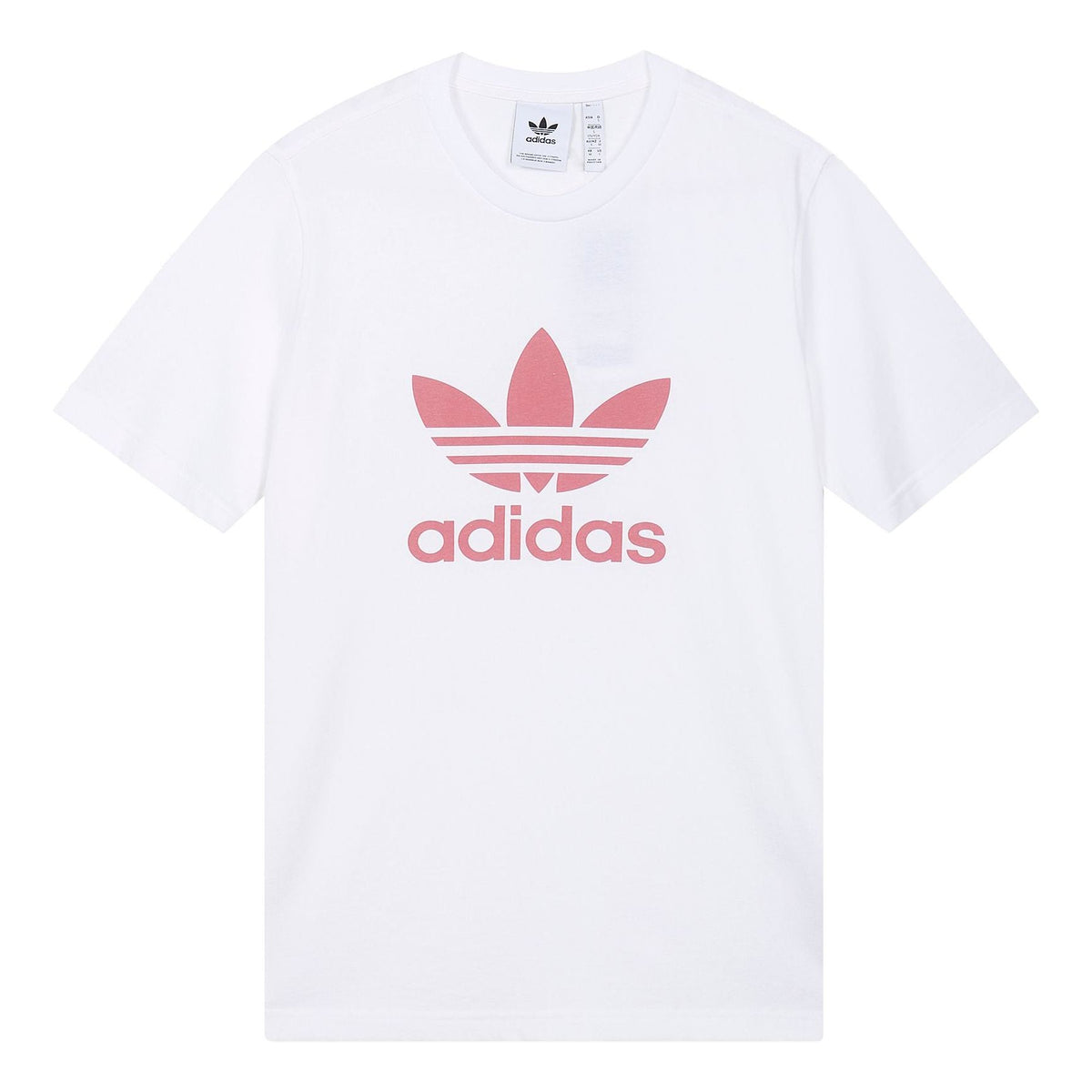 adidas originals Trefoil Logo Printing Sports Round Neck Short Sleeve White GN3485
