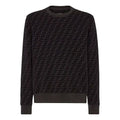 FENDI SS21 Round Collar Long Sleeve Male Black FY1077AFRJF0ABB