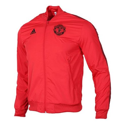adidas Soccer/Football Manchester United Long Sleeves Zipper Jacket Sports Red DX9077