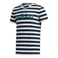 adidas neo M Esntl Lg S T3 Logo Printing Stripe Sports Short Sleeve Black FP7426