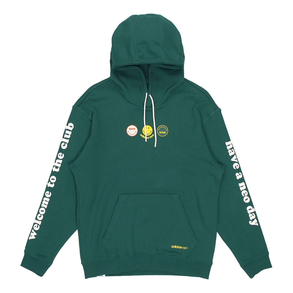 Men's adidas neo x SMILEY Crossover Alphabet Printing Sports Pullover Green H45519