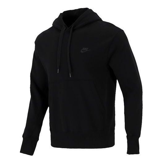 Men's Nike Sportswear French Terry Embroidered Logo Solid Color Black DA0024-010