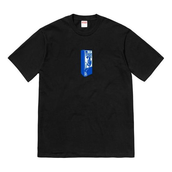 Supreme FW18 Payphone Tee Black Public Phone Printing Short Sleeve Unisex SUP-FW18-460