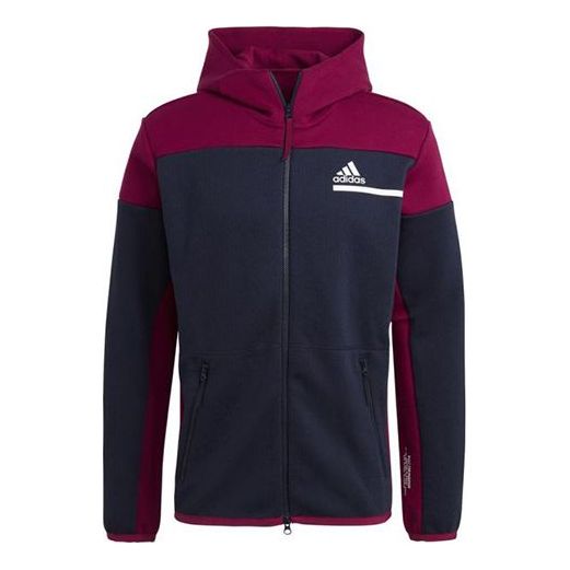 adidas Zne Fz Colorblock Sports Loose Hooded Jacket Blue GM6535