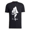 adidas Zjy Gfx Ss Tee1 Printing Sports Short Sleeve Couple Style Black GN7326