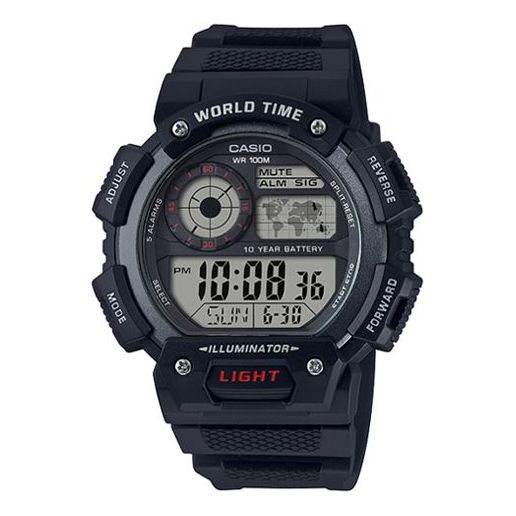 CASIO G Shock Quartz Waterproof Sports Shockproof Black Strap Mens Black Digital AE-1400WH-1A
