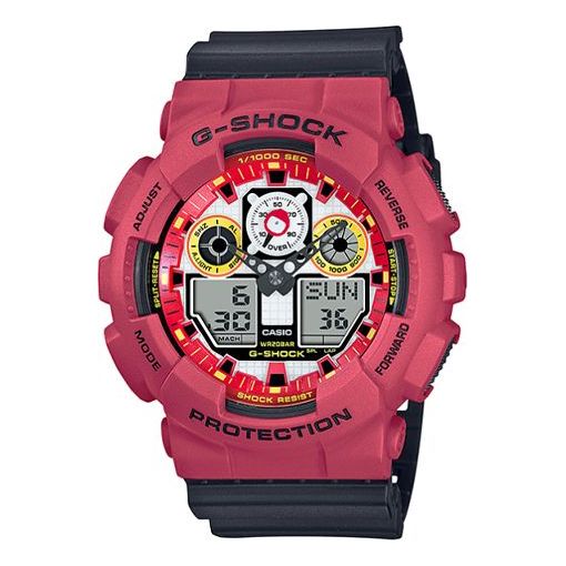 CASIO G-Shock Analog-Digital 'Red' GA-100DA-4AJR