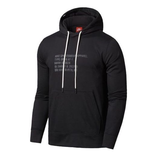 Men's Nike Alphabet Pattern Loose Long Sleeves Black AH2021-010