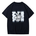 PJs Vigor Alphabet Pattern Printing Short Sleeve Unisex Black 20SSTS10332-P