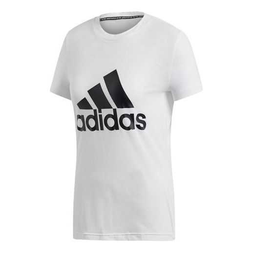 (WMNS) adidas Logo Alphabet Printing Sports Short Sleeve White DZ0013