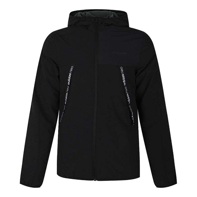 adidas neo Sports Windproof Hooded Jacket Black EI4754