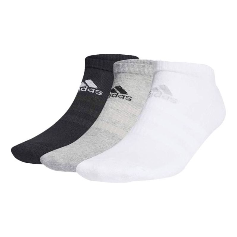 adidas Sports Shock Absorption Breathable Socks 3 Pairs 'White Gray Black' GC7303