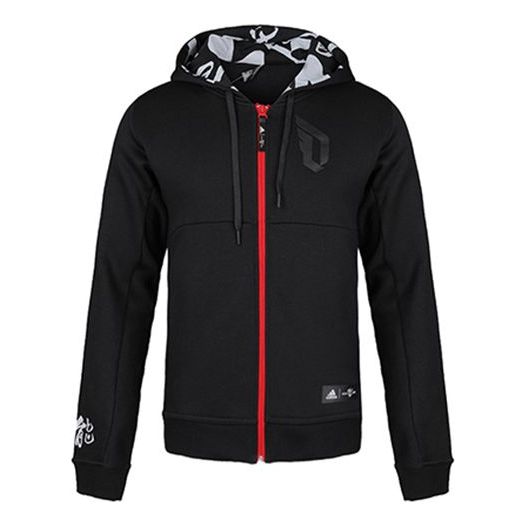 adidas CNY Dame FZ HD Lillard Basketball Sports Fleece Lined Jacket Black DZ0857